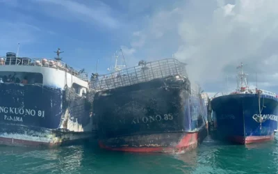 Investigan incendio de tres embarcaciones cerca de puerto panameño