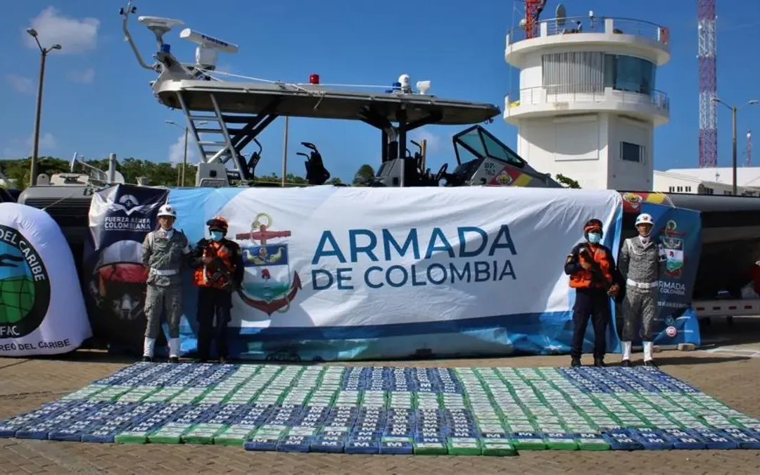 Capturan 788 kilos de cocaína en el Caribe colombiano